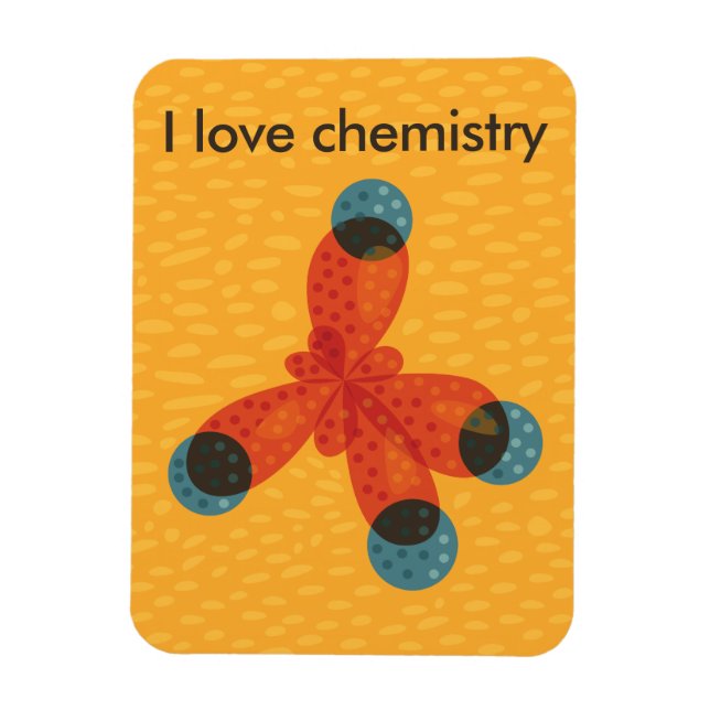 Molecule Art I Love Chemistry Magnet (Vertical)