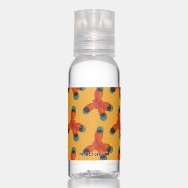 Molecule Pattern Organic Chemistry Orange Hand Sanitizer (Front)
