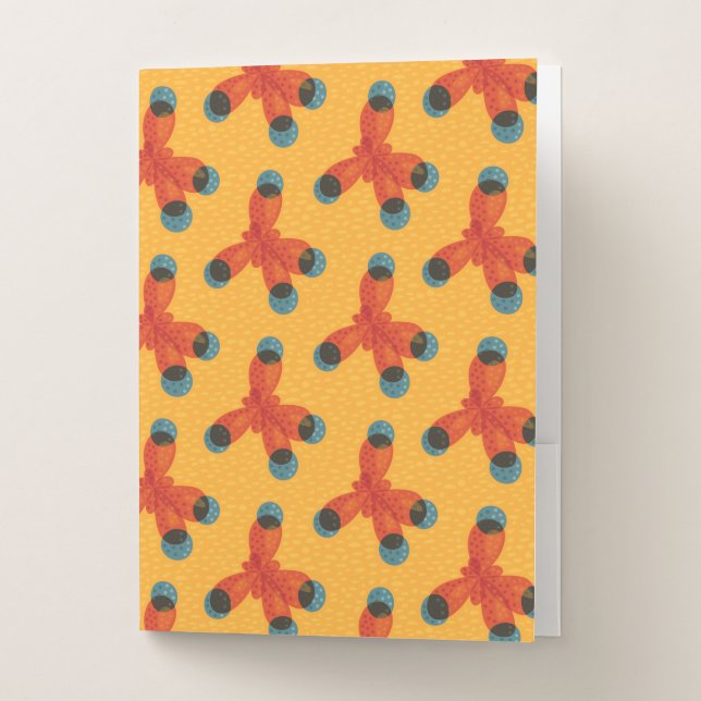 Molecule Pattern Organic Chemistry Orange Pocket Folder (Front)