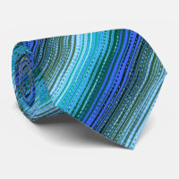 Molecule Variegated Striped Blue & Olive Two-sided Tie