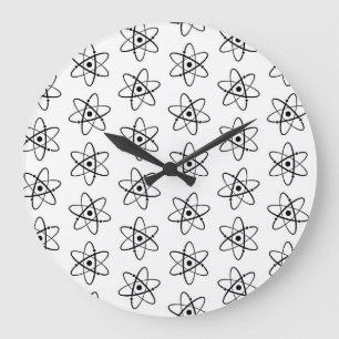 Molecules Atoms Orbit Science Themed Art Pattern Large Clock