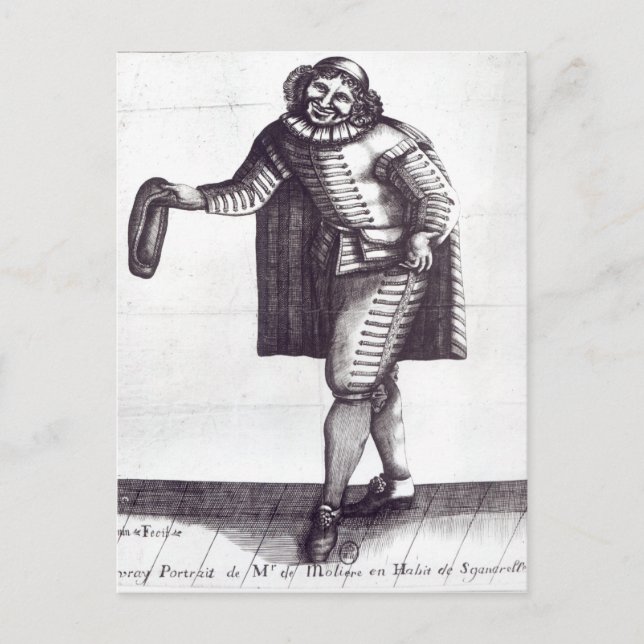 Moliere as Sganarelle in 'L'Ecole des Maris' Postcard (Front)