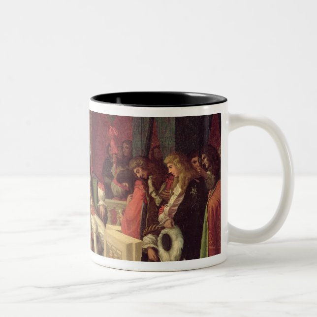 Moliere  Dining with Louis XIV  1857 Two-Tone Coffee Mug (Right)