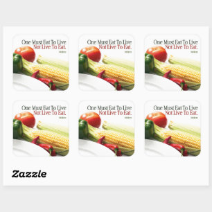 Moliere Inspirational Quote "Eat to live" Square Sticker