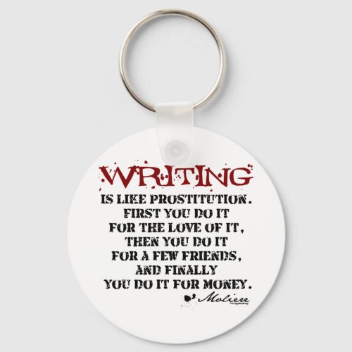Moliere Writing Quote Keychain