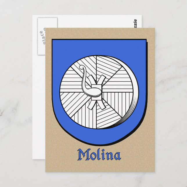 Molina Ancestral Heraldic Shield Postcard (Front/Back)