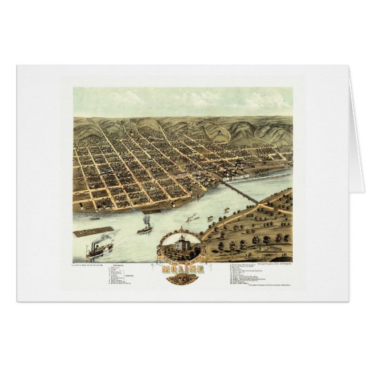 Moline, IL - Panoramic Map - 1869 Cards (Front Horizontal)