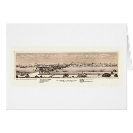 Moline, IL Panoramic Map - 1873 Cards (Front Horizontal)