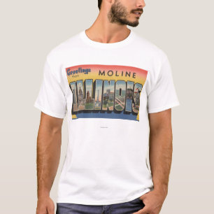 Moline, Illinois - Large Letter Scenes T-Shirt