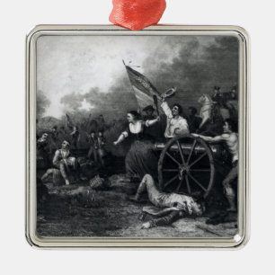 Moll Pitcher at the Battle of Monmouth Metal Ornament