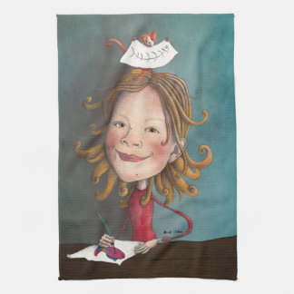Mollie and the cat kitchen towel