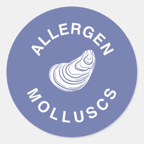 Molluscs Allergen Warning Classic Round Sticker