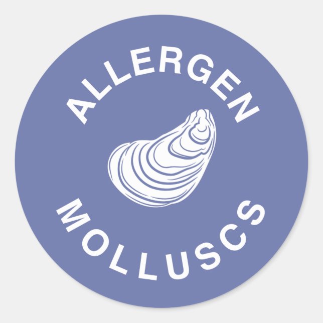 Molluscs Allergen Warning Classic Round Sticker (Front)