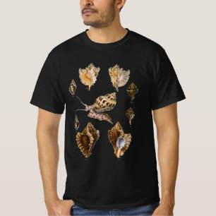 Mollusks and Snails, Vintage Marine Life Organisms T-Shirt