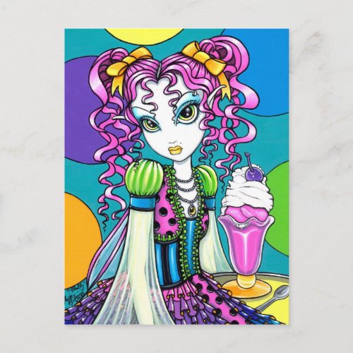 Molly Cute Rainbow Soda Shop Fairy Postcard