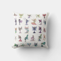 Molly Harrison Fairies Fun Colorful Faery Art Throw Pillow