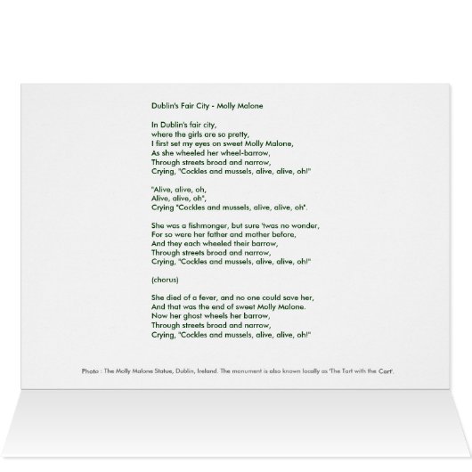 Molly Malone and Wheelbarrow Ireland (Inside Horizontal (Top))