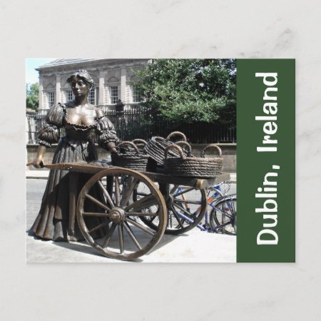 Molly Malone And Wheelbarrow Statue Ireland Card