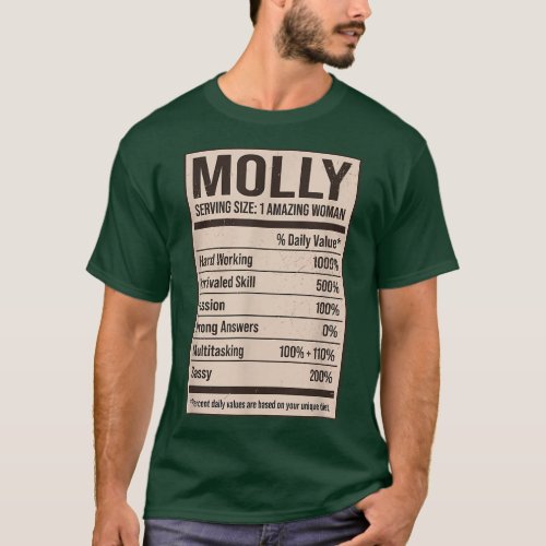 Molly Nutrition Facts Name Nickname Alias Title Fr T_Shirt