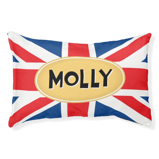 Molly Personalized British Pet Bed (Front)