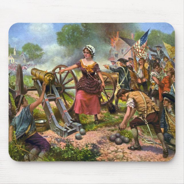Molly Pitcher firing cannon at Battle of Monmouth Mouse Pad (Front)