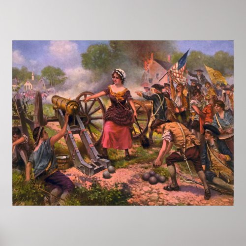 Molly Pitcher Firing Cannon at Battle of Monmouth Poster