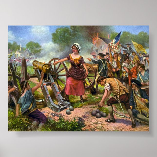 Molly Pitcher firing cannon at Battle of Monmouth Poster (Front)