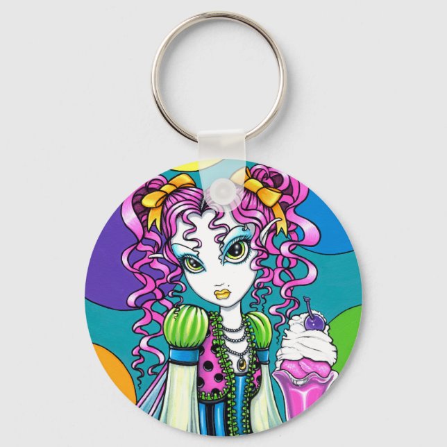 "Molly" Rainbow Ice Cream Fairy Keychain (Front)