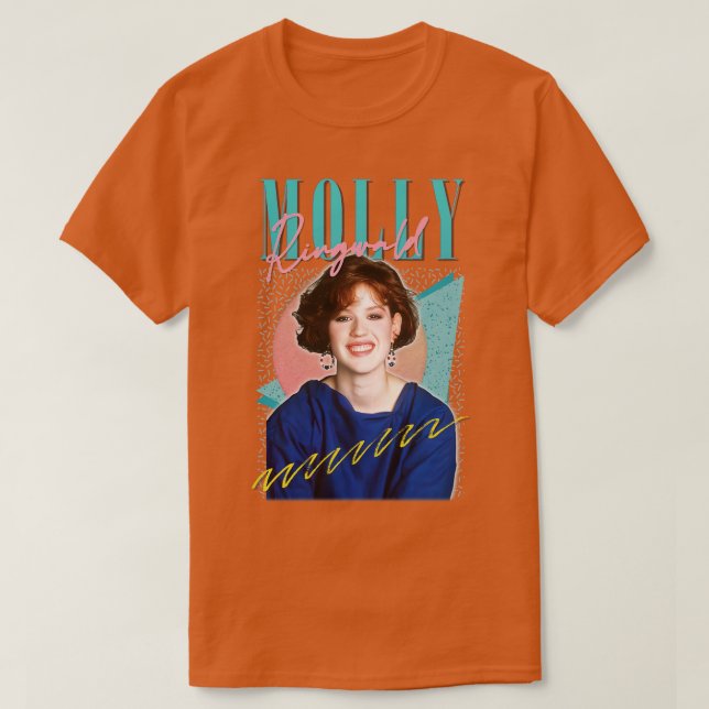 Molly Ringwald 80s Retro Style Fan Art Design T-Shirt (Design Front)