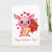 Molly the Micro Pig Valentine's Day Card