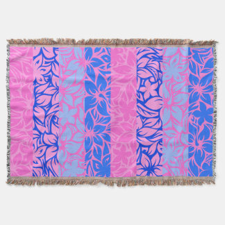 Moloaa Bay Hawaiian Hibiscus Striped Blankets