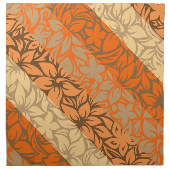 Moloaa Bay Hawaiian Hibiscus Striped Napkins (Front)