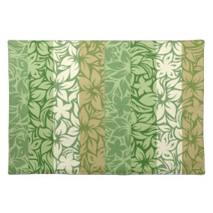 Moloaa Bay Hawaiian Hibiscus Striped Placemats