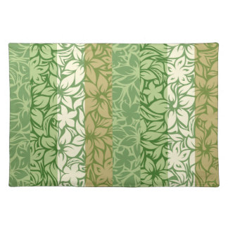 Moloaa Bay Hawaiian Hibiscus Striped Placemats