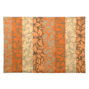 Moloaa Bay Hawaiian Hibiscus Striped Placemats