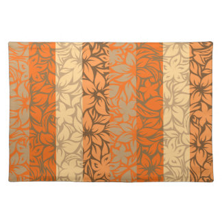 Moloaa Bay Hawaiian Hibiscus Striped Placemats