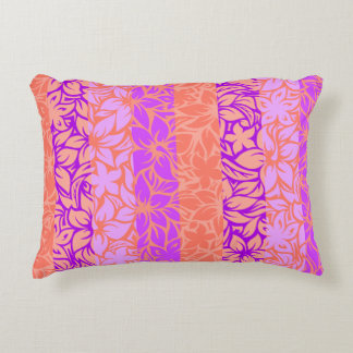 Moloaa Bay Hawaiian Hibiscus Striped Reversible Decorative Pillow