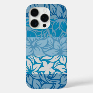 Moloaa Bay Hawaiian Striped Hibiscus Blue iPhone 16 Pro Case