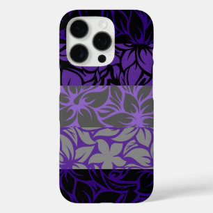 Moloaa Bay Hawaiian Striped Hibiscus Puple iPhone 16 Pro Case
