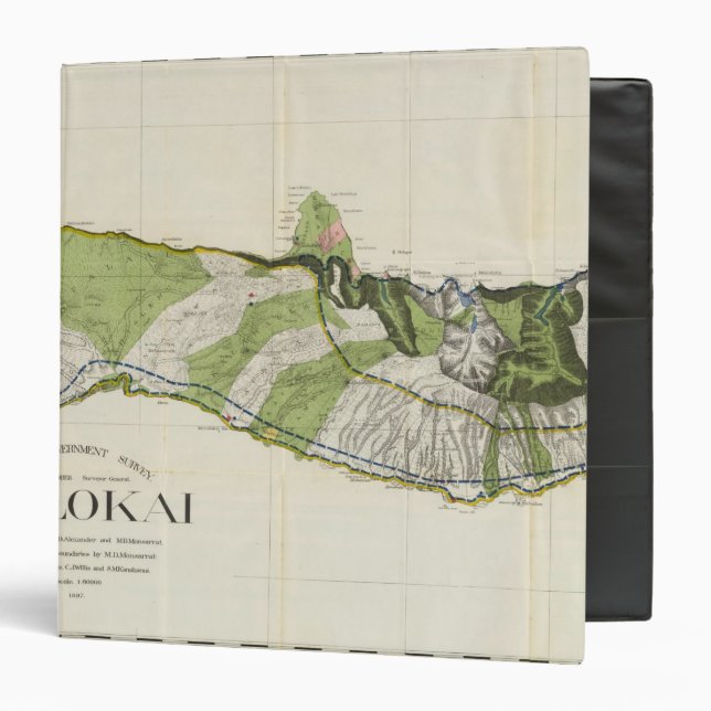 Molokai, Hawaii 3 Ring Binder (Front/Inside)