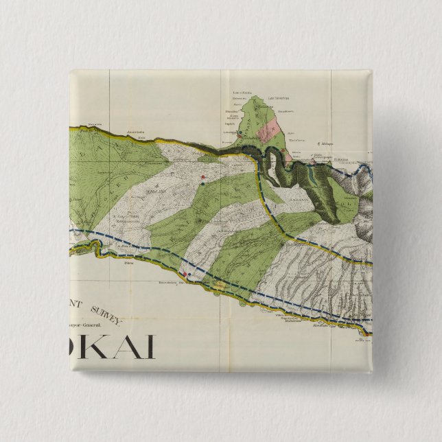 Molokai, Hawaii Pinback Button (Front)