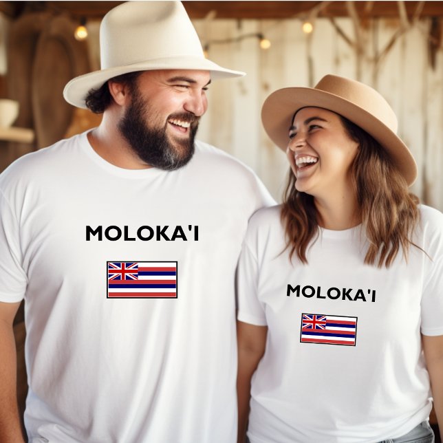 Molokai USA Hawaiian Flag Light-Color T-Shirt (Creator Uploaded)