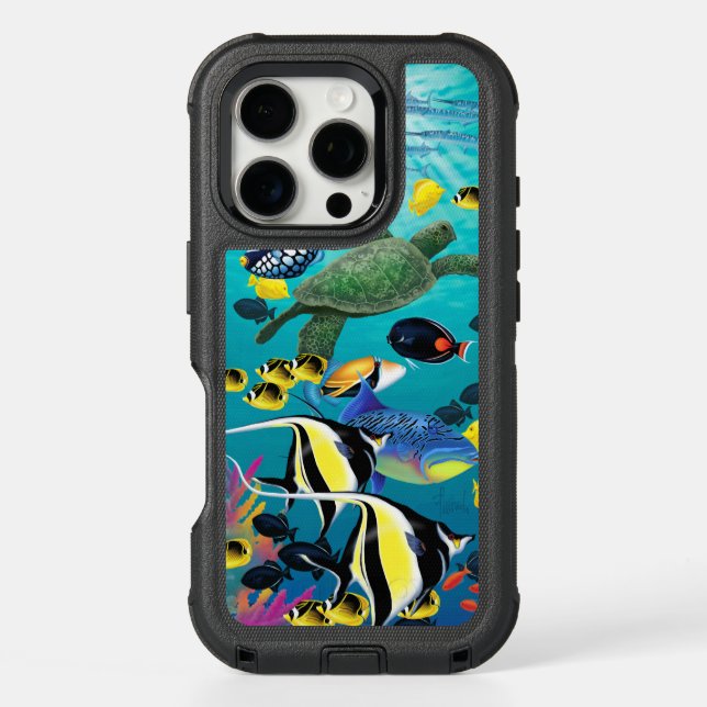 Molokini Cove Hawaiian Tropical Fish Illustration Otterbox iPhone Case (Back)