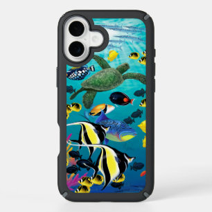 Molokini Cove Hawaiian Tropical Fish Illustration iPhone 16 Plus Case