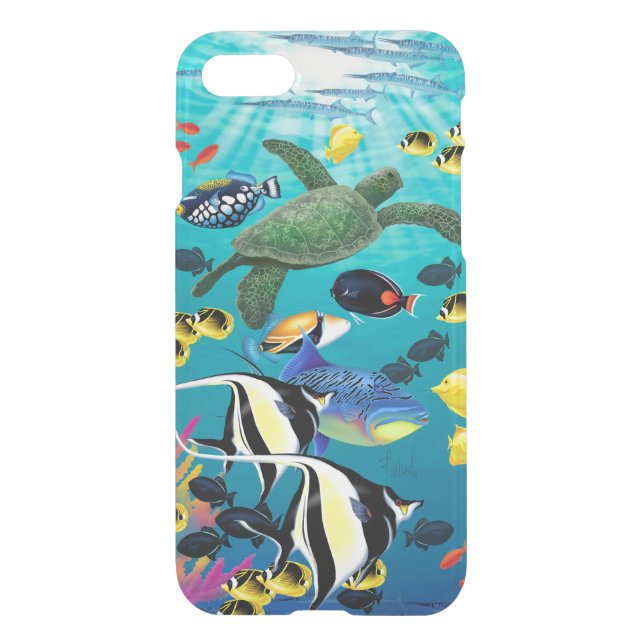 Molokini Cove Hawaiian Tropical Fish Illustration Uncommon iPhone Case (Back)
