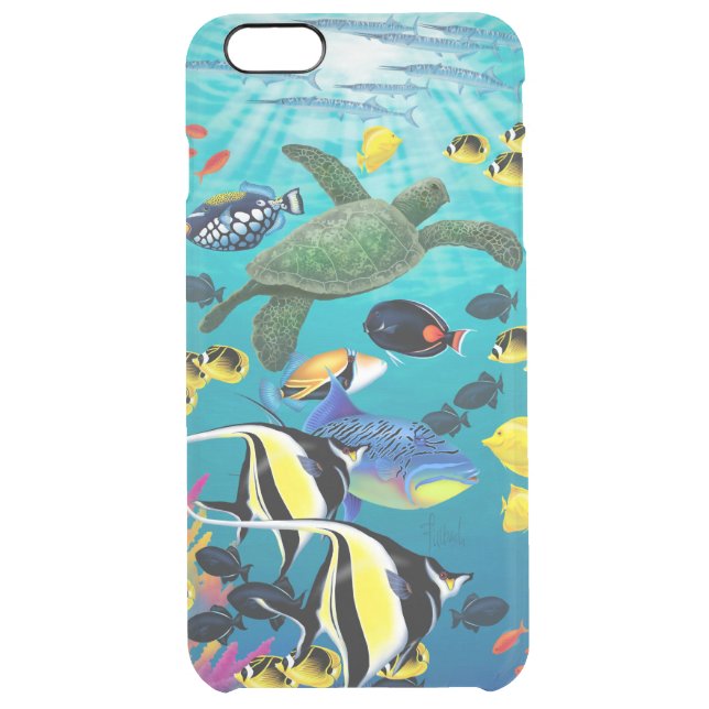Molokini Cove Hawaiian Tropical Fish Illustration Uncommon iPhone Case (Back)