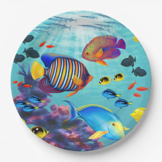 Molokini Cove Hawaiian Tropical Fish Paper Plates