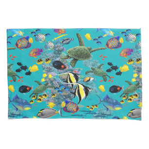 Molokini Cove Hawaiian Tropical Fish Sea Turtle Pillow Case