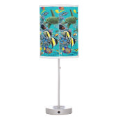 Molokini Cove Hawaiian Tropical Fish Sea Turtle Table Lamp (Back)