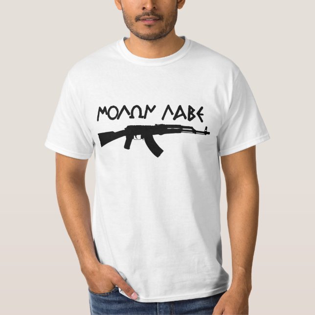 Molon Labe AK47 T-Shirt (Front)